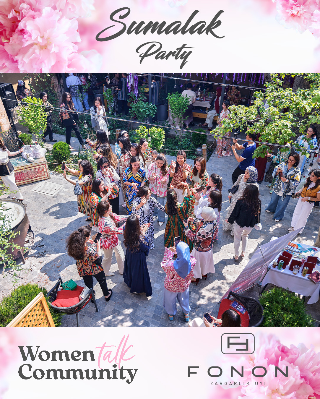 FONON bosh hamkor sifatida Sumalak Party 2026 tadbirida ishtirok etdi. Tadbir Women Talk — ayollar hamjamiyati tomonidan tashkil etildi.