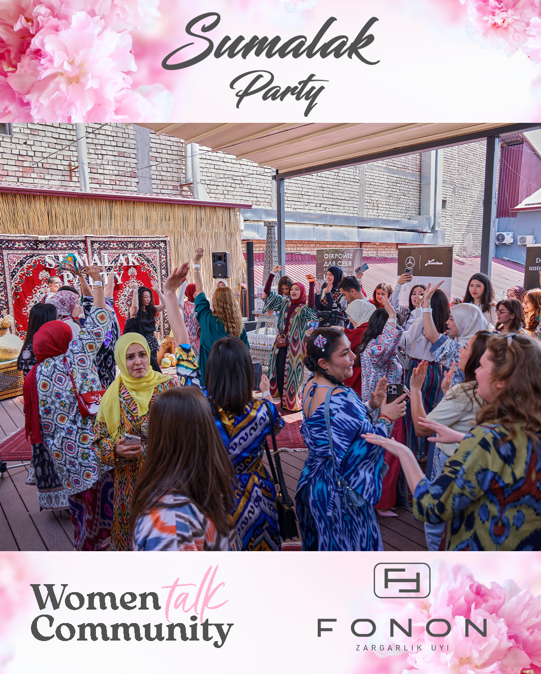 FONON bosh hamkor sifatida Sumalak Party 2026 tadbirida ishtirok etdi. Tadbir Women Talk — ayollar hamjamiyati tomonidan tashkil etildi.