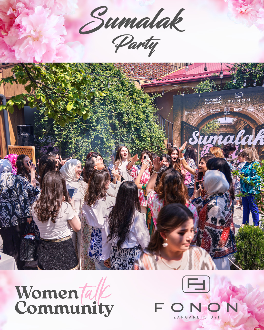 FONON bosh hamkor sifatida Sumalak Party 2026 tadbirida ishtirok etdi. Tadbir Women Talk — ayollar hamjamiyati tomonidan tashkil etildi.